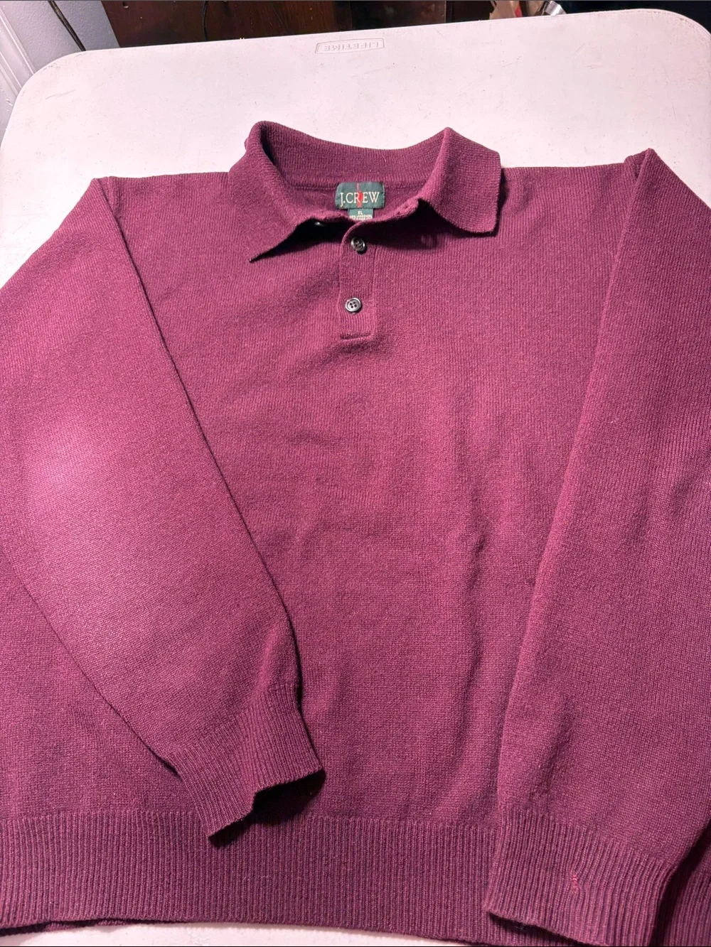 J. Crew Men's Lambswool Polo Sweater